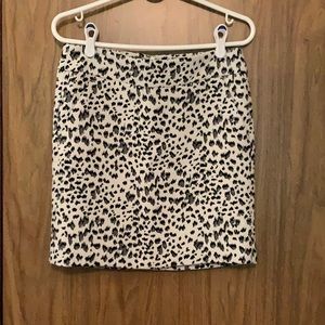 Snow Leopard Pencil Skirt- Loft